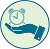 icon with hand holding a clock