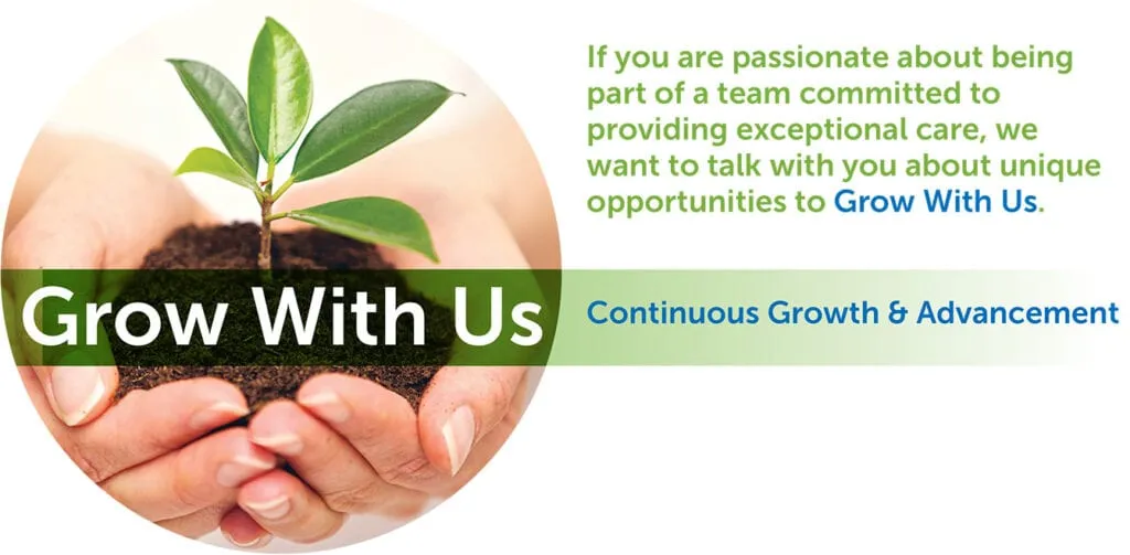 Grow with the Team Careers- Continuous Growth & Advancement Slide